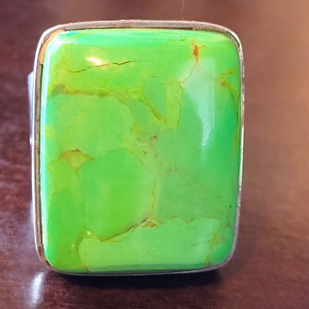 STRIKING DTR JAY KING DESERT ROSE TRADING GENUINE GASPEITE 925 RING SIZE 8